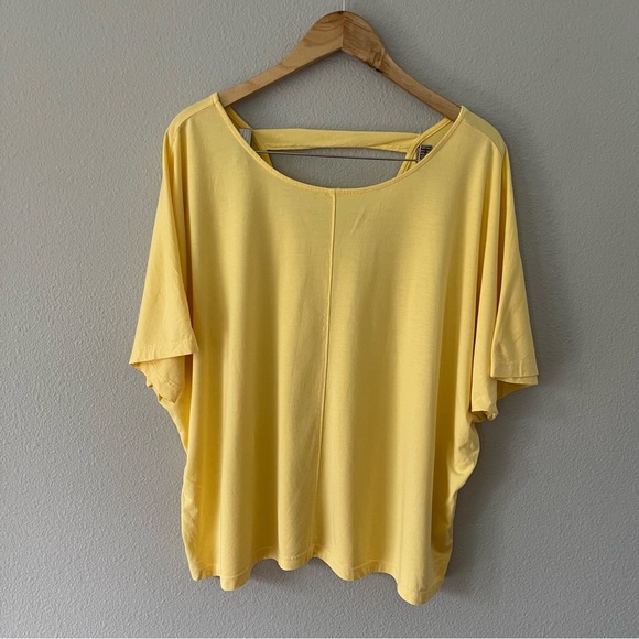 ICantoo Yellow Drop Shoulder Short Sleeve Top Size 2XL - Picture 1 of 4